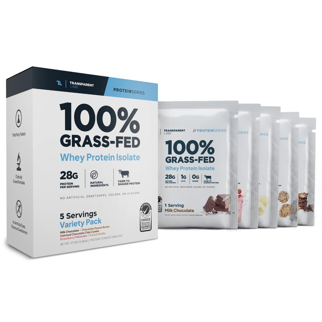 Transparent Labs Grass-Fed Whey Protein Isolate - Natural Flavor, Gluten Free Whey Protein Powder w/ 28g of Protein per Serving - FENGGESTORE20