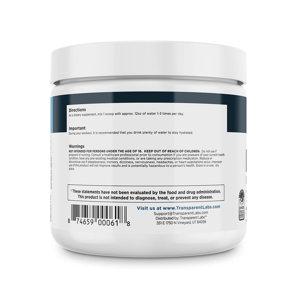 Transparent Labs Hydrate Naturally Sweetened Electrolytes Powder - Hydration Powder Electrolytes with Coconut Water, Calcium, Taurine, & Potassium - FENGGESTORE20