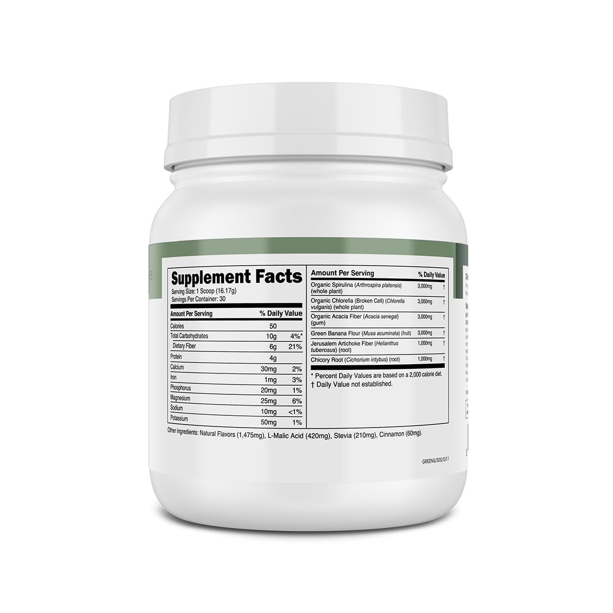 Transparent Labs Prebiotic Greens - Superfood Powder & Antioxidants Supplement with Organic Spirulina, Chloerra, Acacia, & Green Banana Powder - 30 Servings, Unflavored - FENGGESTORE20