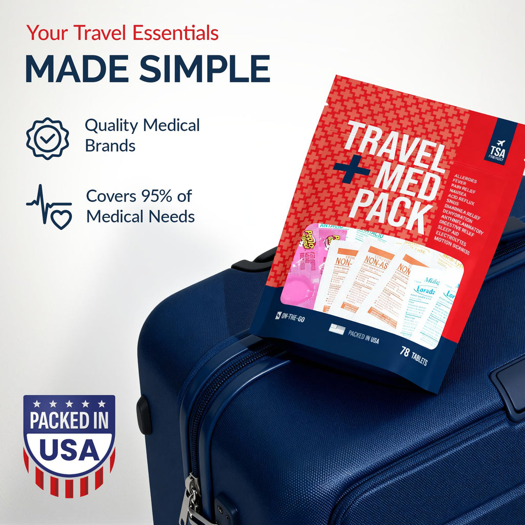 Travel Medicine Kit - 78-Piece TSA-Friendly Med Pack for Flights, Cruises & International Travel | Individually Wrapped Medication Essentials for Any Occasion - FENGGESTORE20