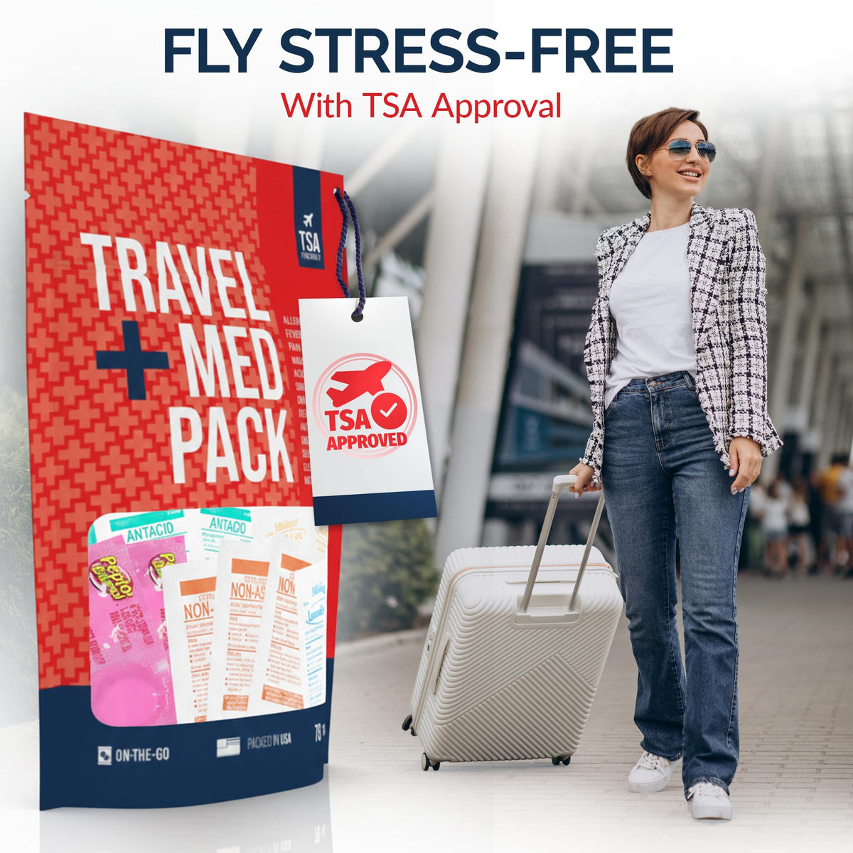 Travel Medicine Kit - 78-Piece TSA-Friendly Med Pack for Flights, Cruises & International Travel | Individually Wrapped Medication Essentials for Any Occasion - FENGGESTORE20