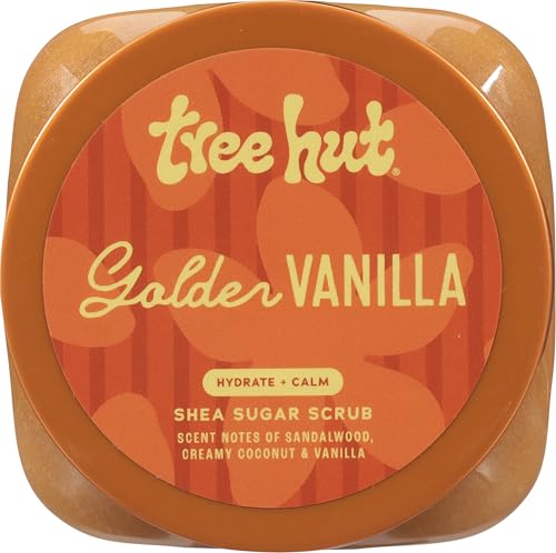 Tree Hut Golden Vanilla Shea Sugar Scrub, Exfoliating, Hydrating & Moisturizing Body Scrub with Shea Butter & Natural Oils - FENGGESTORE20