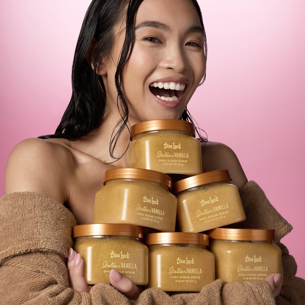Tree Hut Golden Vanilla Shea Sugar Scrub, Exfoliating, Hydrating & Moisturizing Body Scrub with Shea Butter & Natural Oils - FENGGESTORE20