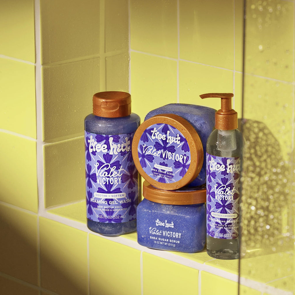 Tree Hut Violet Victory Foaming Gel Wash, Hydrating & Moisturizing Body Wash with Shea Butter & Natural Oils - FENGGESTORE20