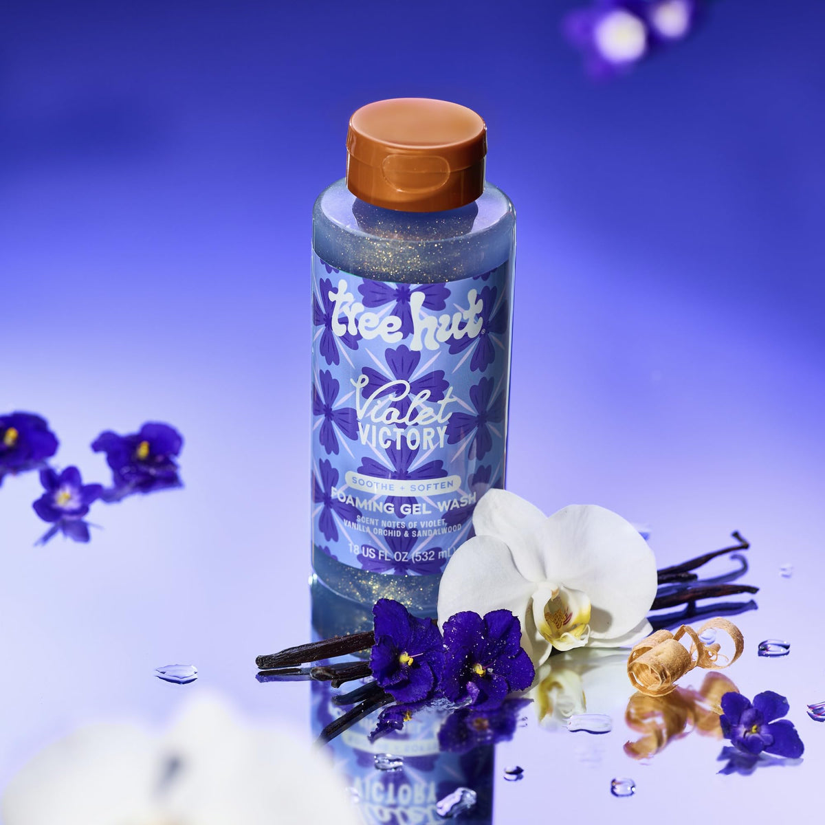 Tree Hut Violet Victory Foaming Gel Wash, Hydrating & Moisturizing Body Wash with Shea Butter & Natural Oils - FENGGESTORE20