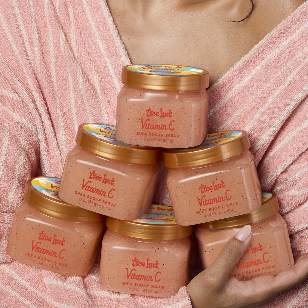 Tree Hut Vitamin C Shea Sugar Scrub, Easter Gifts for Women, Exfoliating Body Scrub Removes Dead, Dry Skin for a Soft - FENGGESTORE20