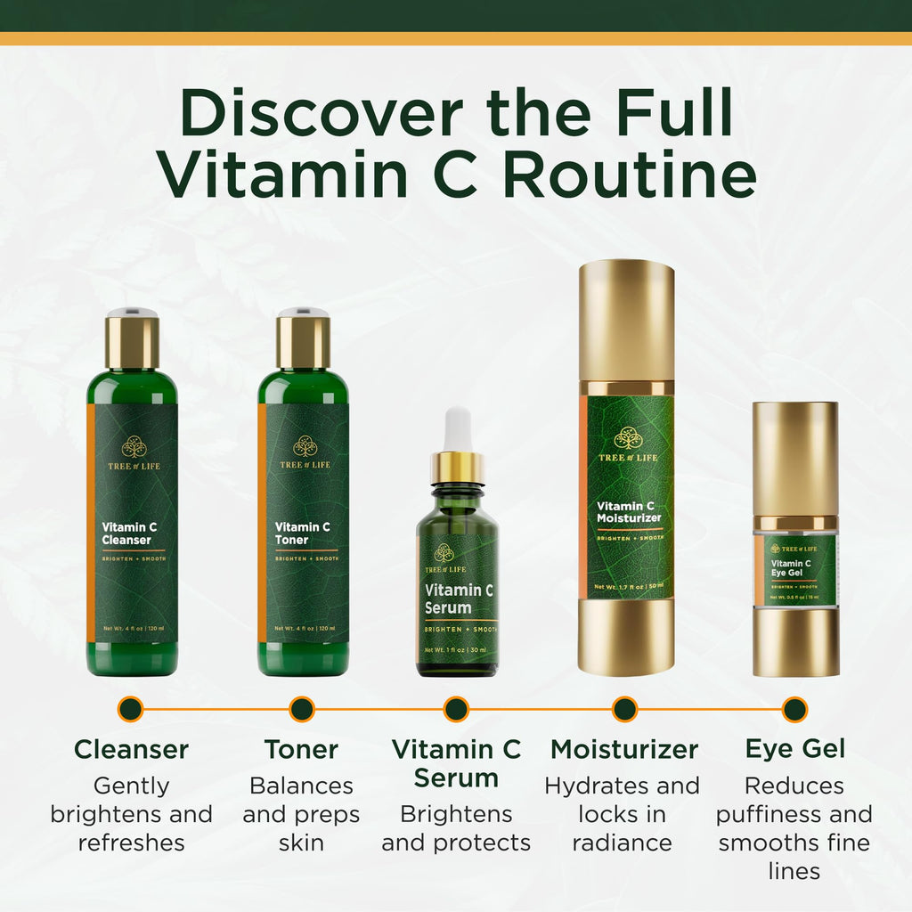 Tree of Life Beauty Vitamin C Skin Care Set, Skin Brightening Face Oil for Dark and Age Spots, Facial Serums - FENGGESTORE20