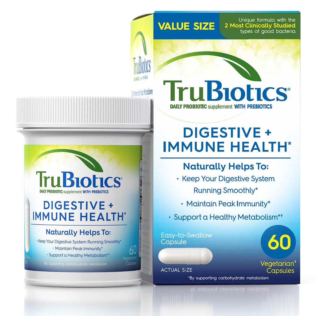TruBiotics Probiotics for Digestive & Immune Health, Supports Regularity & Helps Relieve Abdominal Discomfort, Gas & Bloating, 2 Clinically Studied - FENGGESTORE20