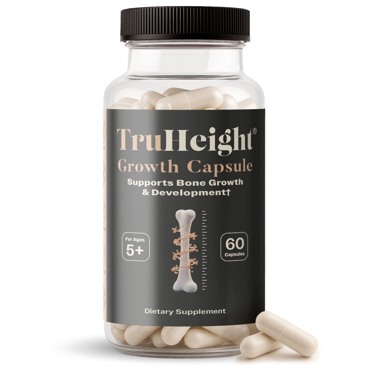 TruHeight Growth Capsules - Tall Nutrition for Natural Growth Supplement for Kids & Teens - Pediatric Vitamin D, K, Calcium & Ashwagandha - Bone Strength - FENGGESTORE20