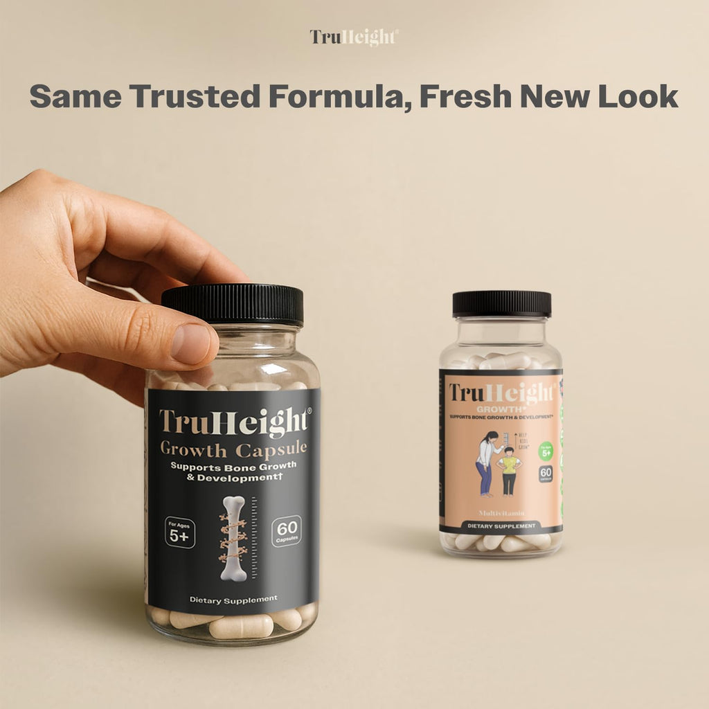 TruHeight Growth Capsules - Tall Nutrition for Natural Growth Supplement for Kids & Teens - Pediatric Vitamin D, K, Calcium & Ashwagandha - Bone Strength - FENGGESTORE20