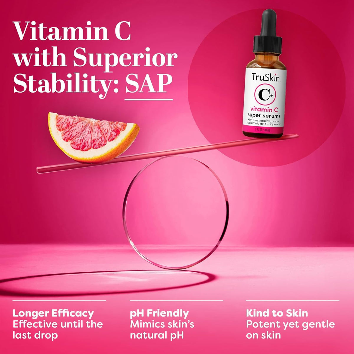 TruSkin Vitamin C Super Serum for Face - Five Skin Benefits in One Serum with Vitamin C, Retinol, Niacinamide, Hyaluronic Acid & Squalane - FENGGESTORE20