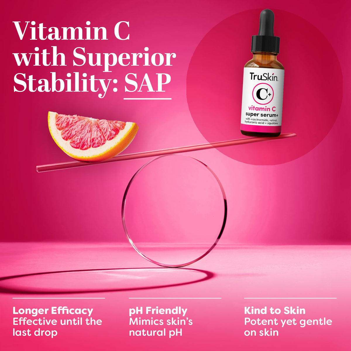 TruSkin Vitamin C Super Serum for Face - Five Skin Benefits in One Serum with Vitamin C, Retinol, Niacinamide, Hyaluronic Acid & Squalane - FENGGESTORE20