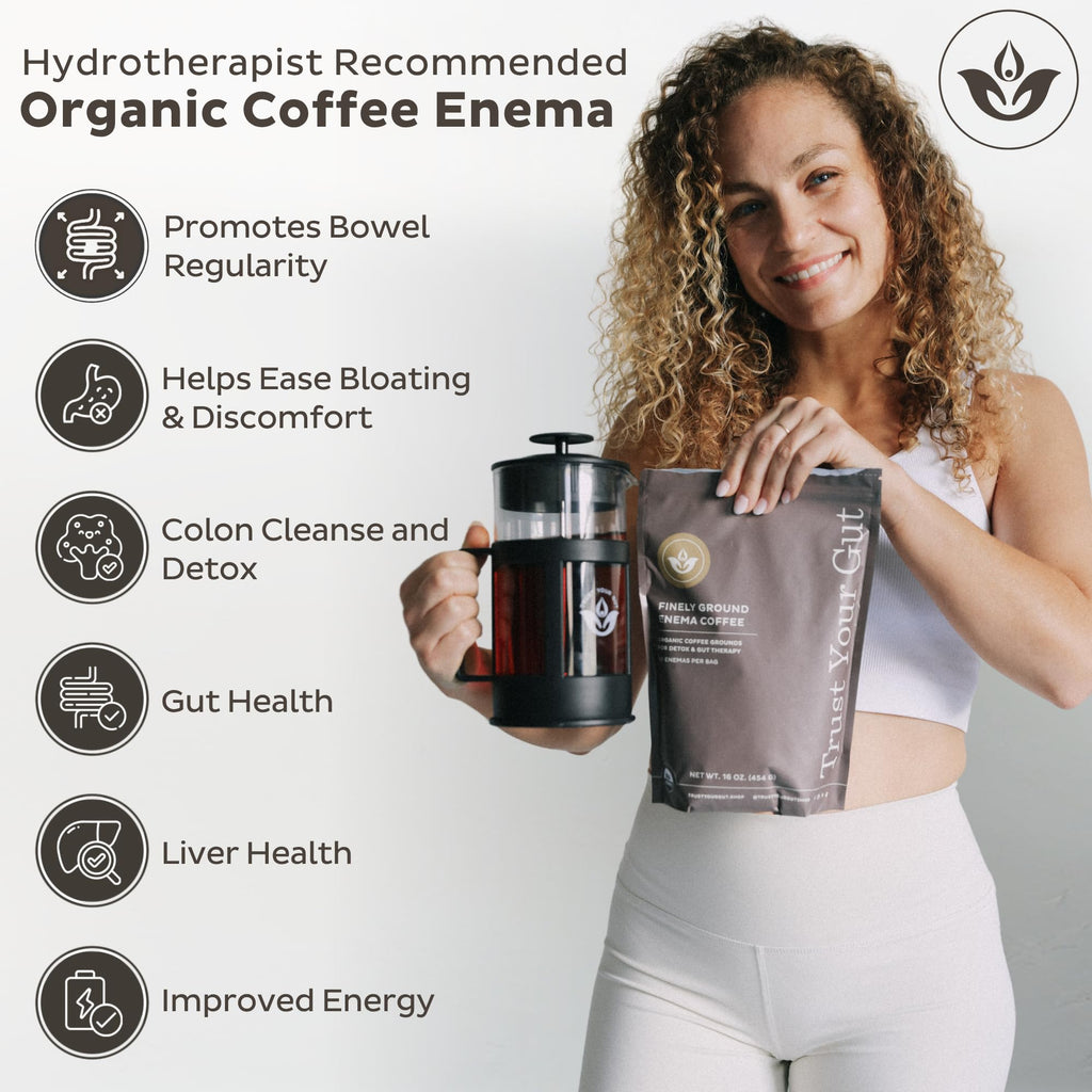 Trust Your Gut Organic Ground Coffee Enema for Detox and Gut Health, Mold Free Colon Cleanse Gerson Enema Coffee Women and Men, 40 Enemas per Bag - 1lb - FENGGESTORE20