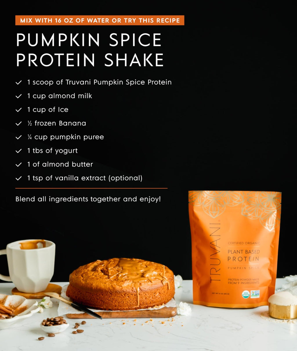 Truvani Vegan Pea Protein Powder | Pumpkin Spice | 20g Organic Plant Based Protein | 20 Servings | Keto | Gluten & Dairy Free - FENGGESTORE20