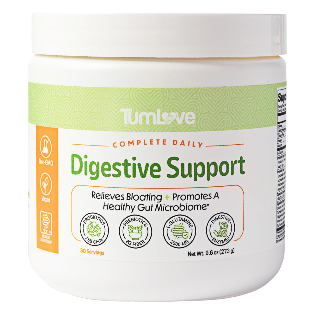 TumLove IBS Relief & Digestive Support Powder – Low FODMAP Certified, Probiotics, Prebiotics, Digestive Enzymes, L-Glutamine & 5 Soothing Herbs - FENGGESTORE20