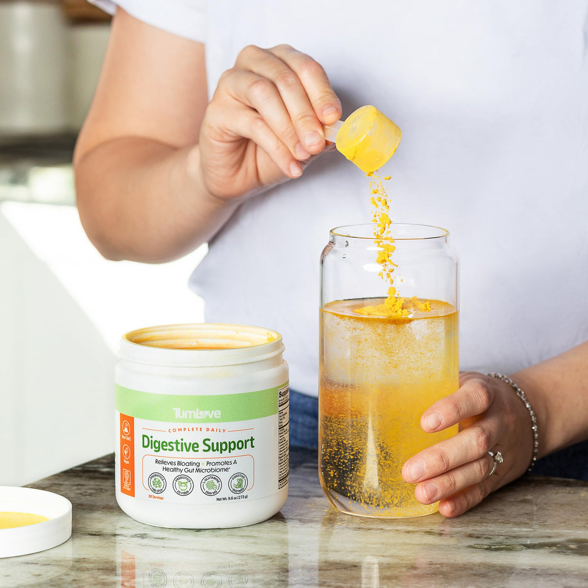 TumLove IBS Relief & Digestive Support Powder – Low FODMAP Certified, Probiotics, Prebiotics, Digestive Enzymes, L-Glutamine & 5 Soothing Herbs - FENGGESTORE20