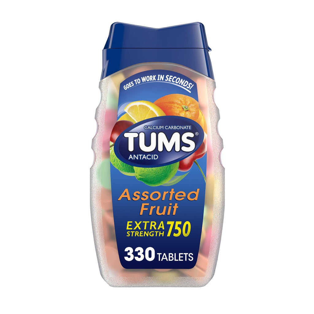 TUMS Chewable Antacid Tablets for Extra Strength Heartburn Relief, Assorted Fruit Flavors - 330 Count - FENGGESTORE20