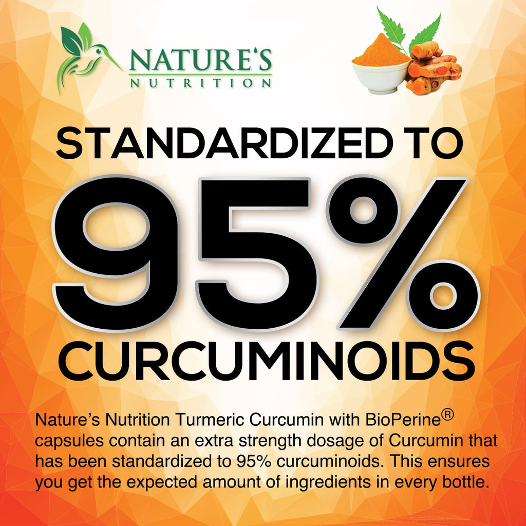 Turmeric Curcumin Supplement - 95% Curcuminoids with Organic Turmeric & BioPerine Black Pepper for Best Absorption - Daily Joint & Immune Health Support - FENGGESTORE20