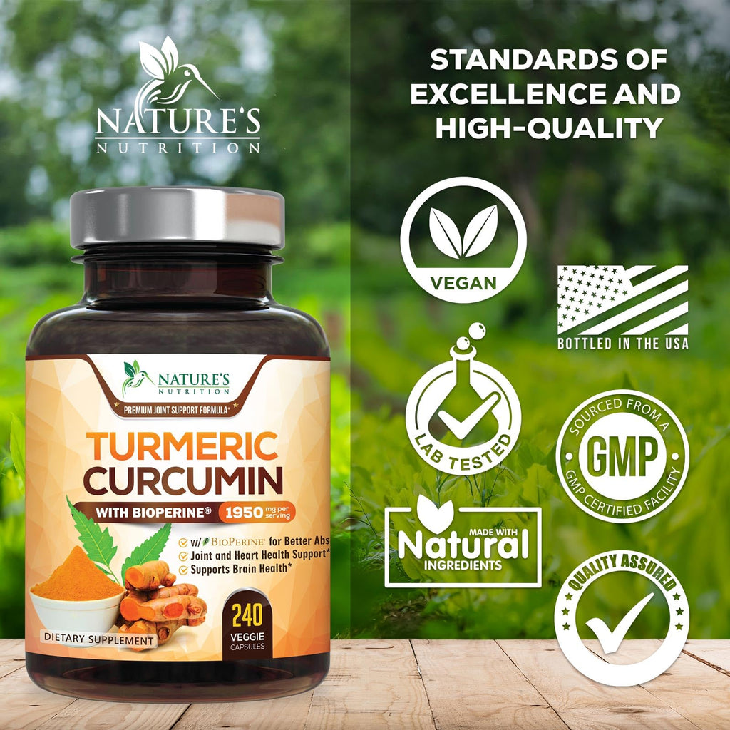 Turmeric Curcumin Supplement - 95% Curcuminoids with Organic Turmeric & BioPerine Black Pepper for Best Absorption - Daily Joint & Immune Health Support - FENGGESTORE20