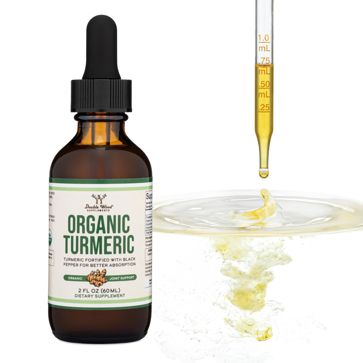 Turmeric Curcumin with Black Pepper Drops - Organic Turmeric Supplement Drops 1,180mg - 2FL OZ, 60 Servings (with Black Pepper Seed, Ginger, Rosemary, and Sage) - FENGGESTORE20