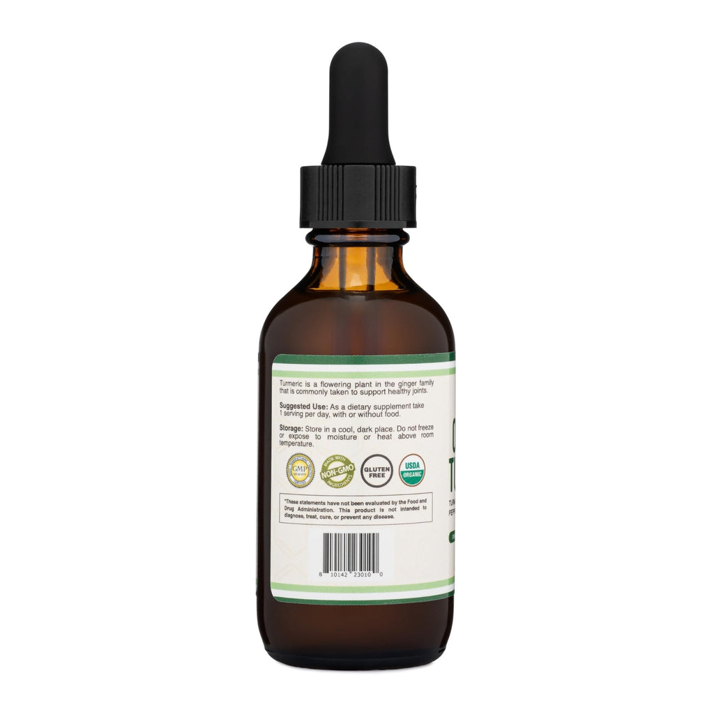 Turmeric Curcumin with Black Pepper Drops - Organic Turmeric Supplement Drops 1,180mg - 2FL OZ, 60 Servings (with Black Pepper Seed, Ginger, Rosemary, and Sage) - FENGGESTORE20