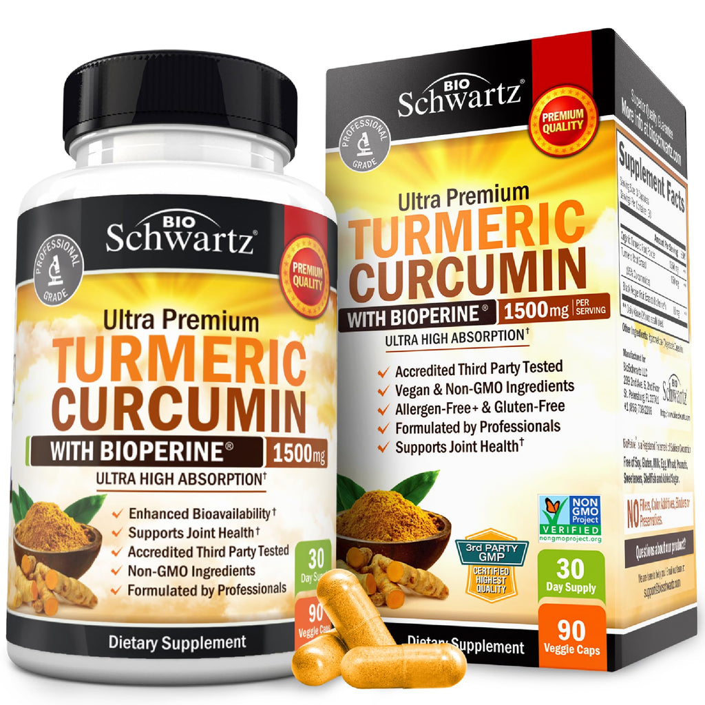 Turmeric Curcumin with Black Pepper Extract 1500mg - High Absorption Ultra Potent Turmeric Supplement with 95% Curcuminoids and BioPerine - FENGGESTORE20