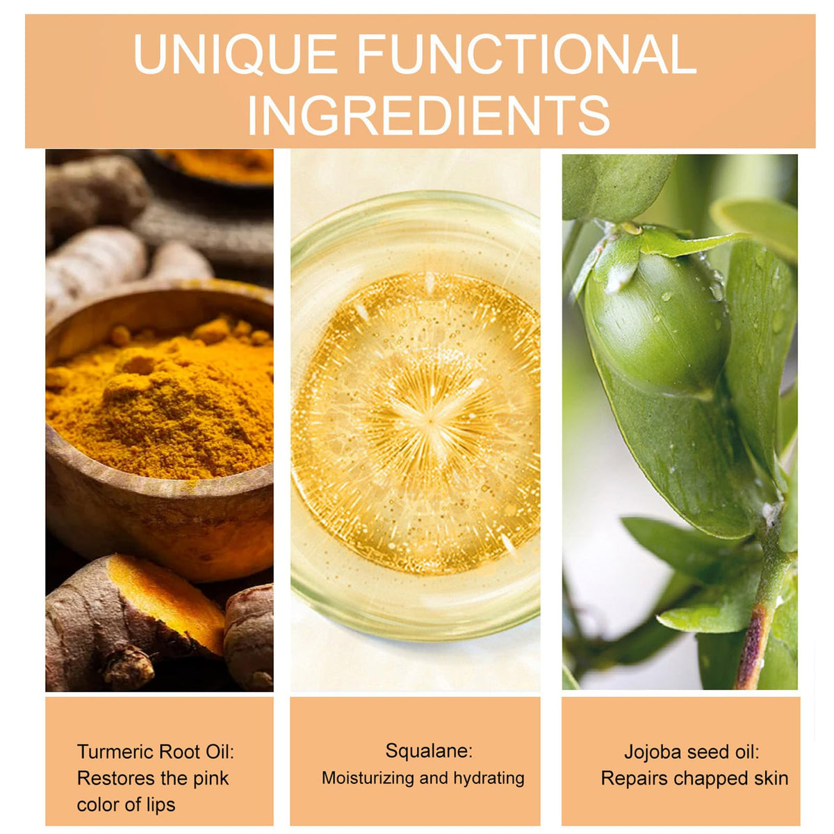 Turmeric Lip Balm for Smokers With Root Oil - Brightening for Dark Lips, Long-Lasting Moisturizer for Dry - FENGGESTORE20