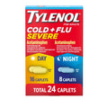 Tylenol Cold + Flu Severe Day & Night Caplets Combo Pack for Multi-Symptom Cold & Flu Symptom Relief, Cough, Sore Throat, and Headache Relief, Acetaminophen Pain Reliever, 24 ct - FENGGESTORE20
