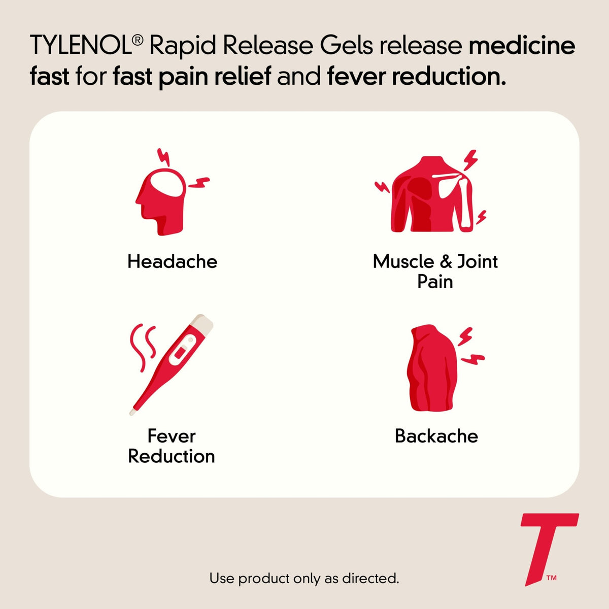 Tylenol Extra Strength Acetaminophen Rapid Release Gels, Fast, Strong Pain Relief, Fever Reducer, 500 mg Gelcaps with Laser‑Drilled Holes for Fast Release, OTC Medicine, 100 Count - FENGGESTORE20
