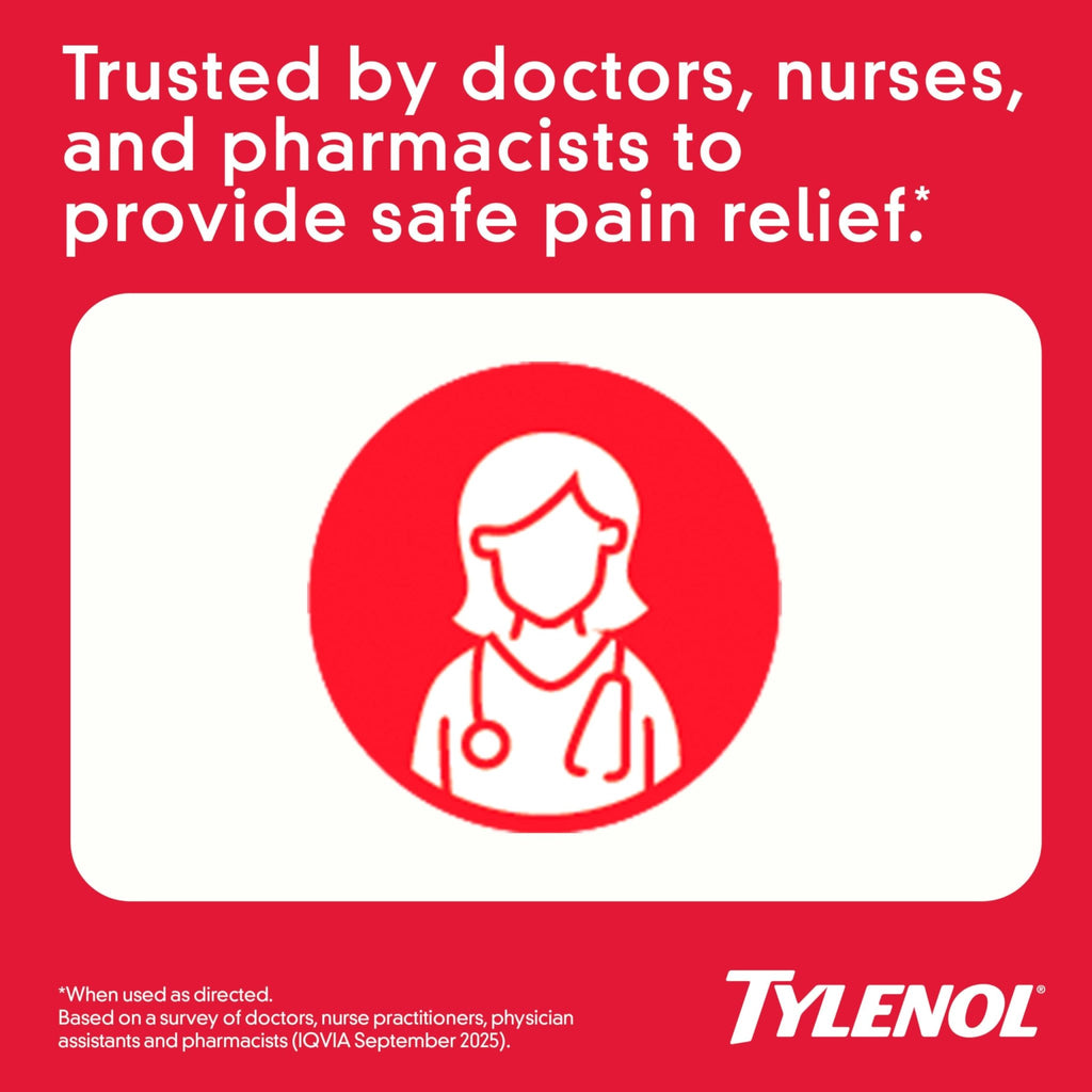 Tylenol Extra Strength Pain Relief Pills, Fast, Strong Pain Relief, Acetaminophen 500 mg Caplets, Pain Reliever & Fever Reducer Medicine for Headache, Backache, Toothache & Minor Arthritis, 100 Count - FENGGESTORE20