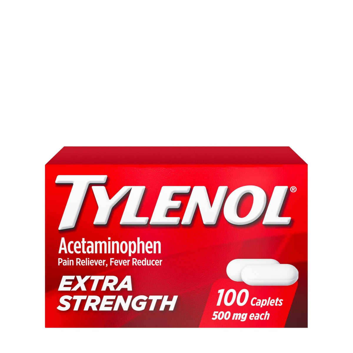 Tylenol Extra Strength Pain Relief Pills, Fast, Strong Pain Relief, Acetaminophen 500 mg Caplets, Pain Reliever & Fever Reducer Medicine for Headache, Backache, Toothache & Minor Arthritis, 100 Count - FENGGESTORE20