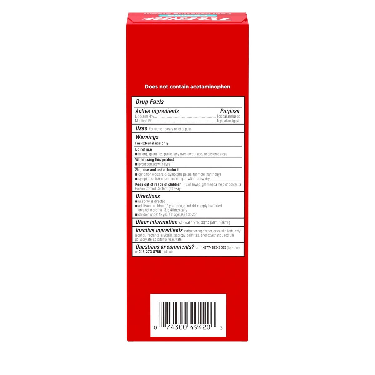 Tylenol Precise Cream, Cooling Sensation Pain Relief, Roll‑On, Lidocaine 4%, Menthol 1%, Targeted Maximum OTC Strength Combination for Back, Muscle and Joint, Numbing Cream Rollerball Applicator, 4 oz - FENGGESTORE20