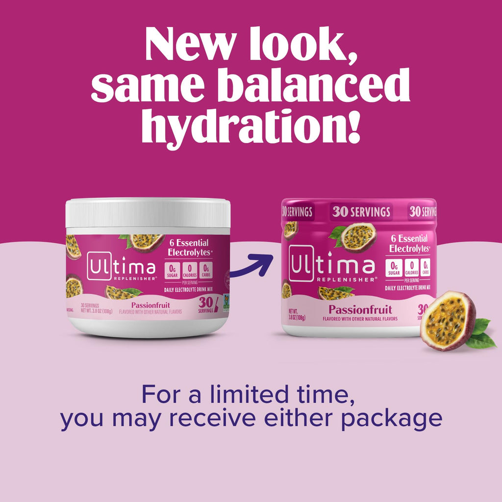 Ultima Replenisher Daily Electrolyte Powder Drink Mix – Sugar Free – Passionfruit, 30 Servings – Hydration Powder with 6 Key Electrolytes - FENGGESTORE20