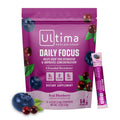 Ultima Replenisher Daily Focus Supplement & Electrolytes Powder - Acai Blueberry, 14 Stickpacks - Hydration Packets, 60mg Caffeine from Green Tea Extract & L-Theanine - FENGGESTORE20