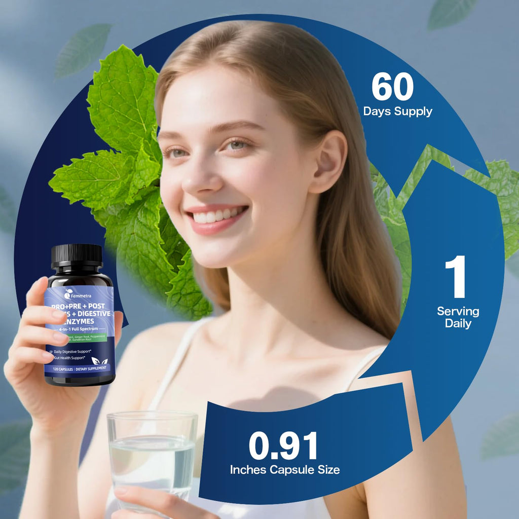 Ultra Probiotics for Women Men 200 Billion CFU - 36 Strains 14 Digestive Enzymes, 4 Anti-Bloat Herbs, 3 Prebiotic Fibers & 4 Postbiotics, Gut, Digestive, Regularity - FENGGESTORE20