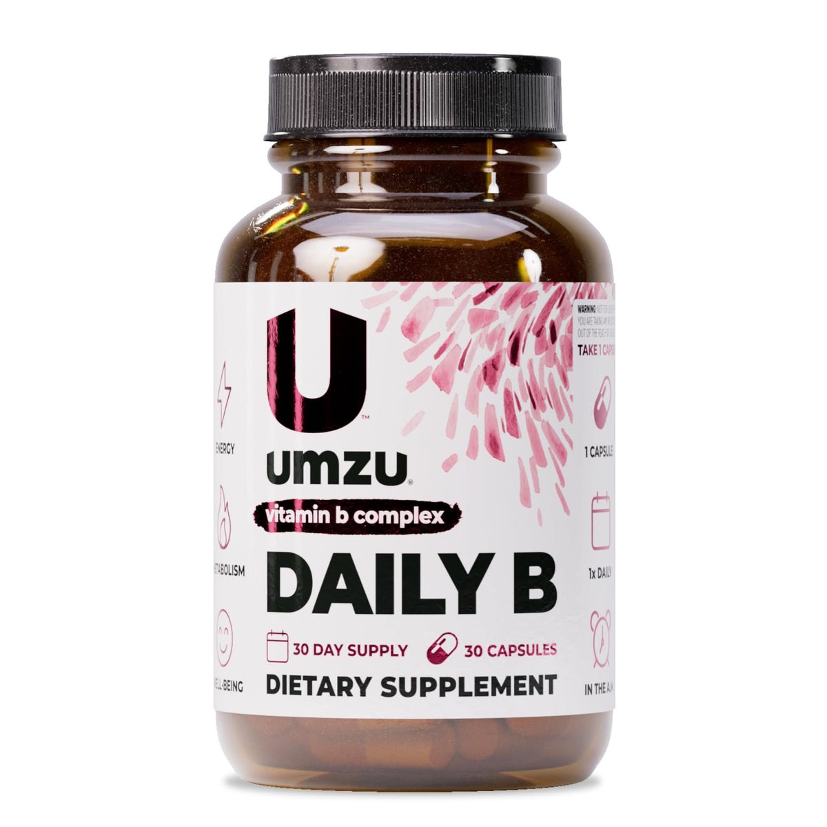 UMZU Daily B, 30 Day Supply – Complete Vitamin B Complex Supplement Blend with B1, B2, B3, B5, B6, B7, B9 & B12 Plus Folic Acid & Biotin – Supports Energy, Focus, Mood, - FENGGESTORE20