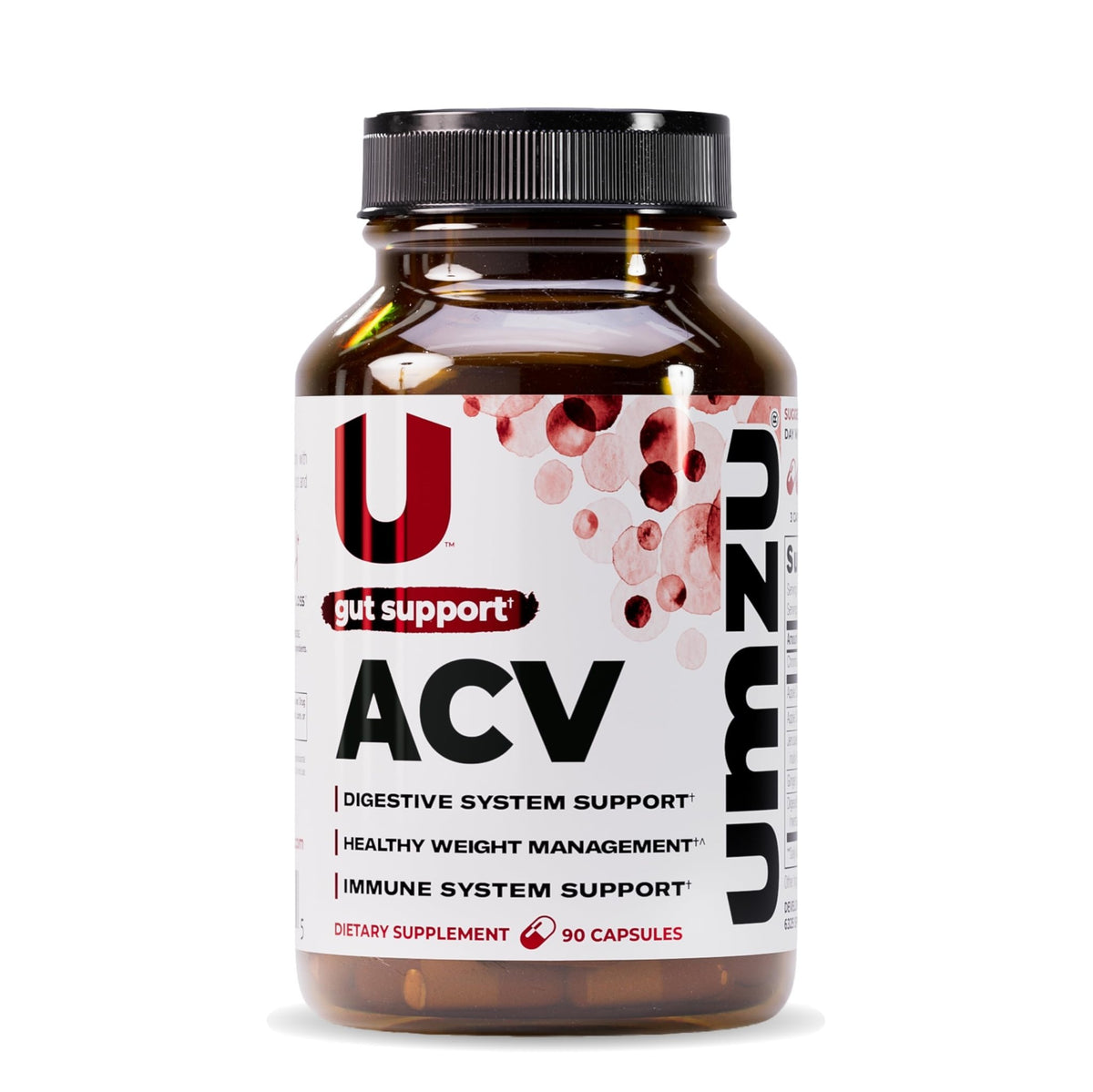 UMZU zuACV Apple Cider Vinegar + Prebiotics Supplement, (30 Day Supply) – ACV & Inulin Fiber Blend – Gut Health Support with ACV Capsules - FENGGESTORE20
