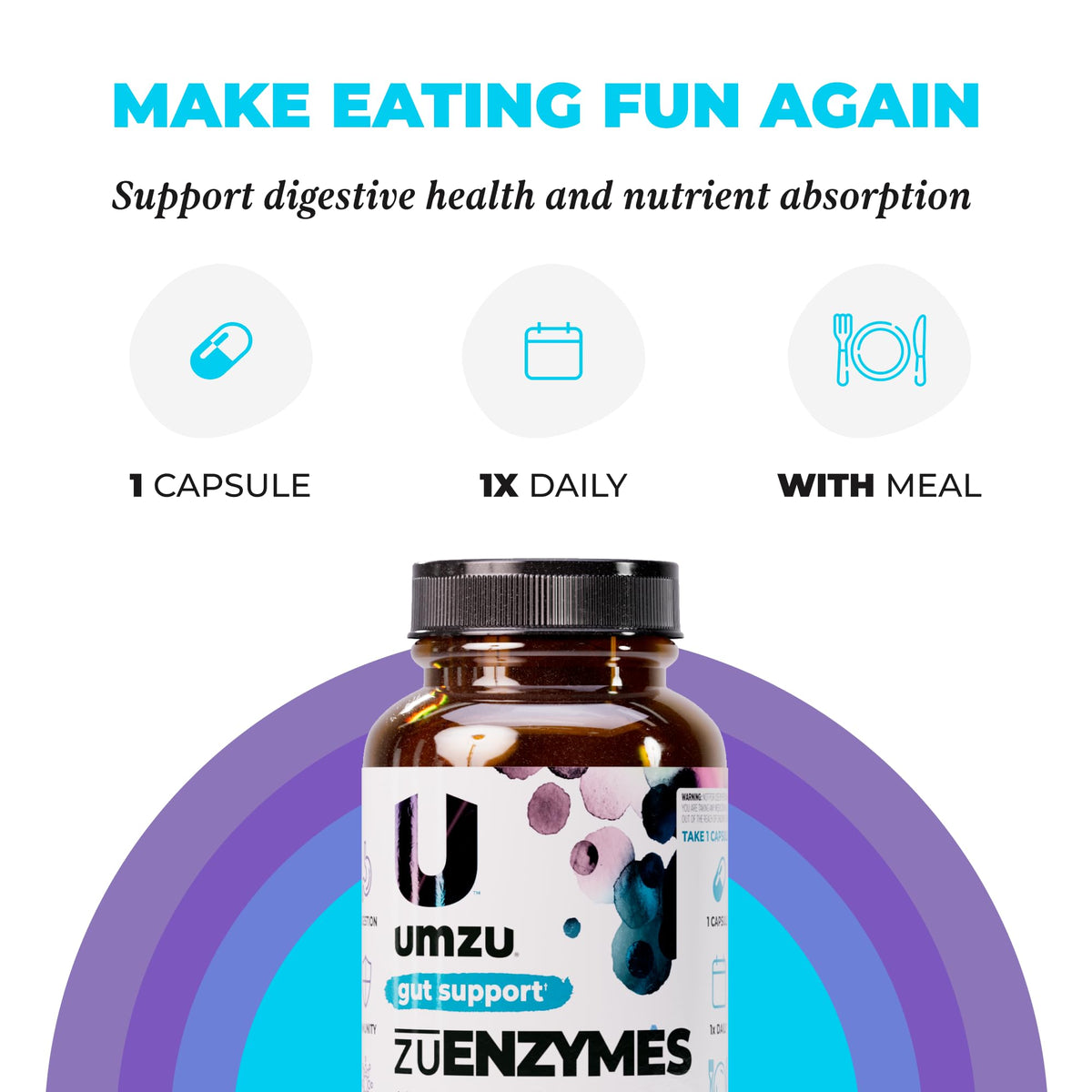 UMZU zuEnzymes Digestive Support Supplement, (30 Day Supply) – 21 Enzyme Blend with Lipase Protease & Amylase – Digestive Enzymes for Gut Health & Probiotic Daily - FENGGESTORE20