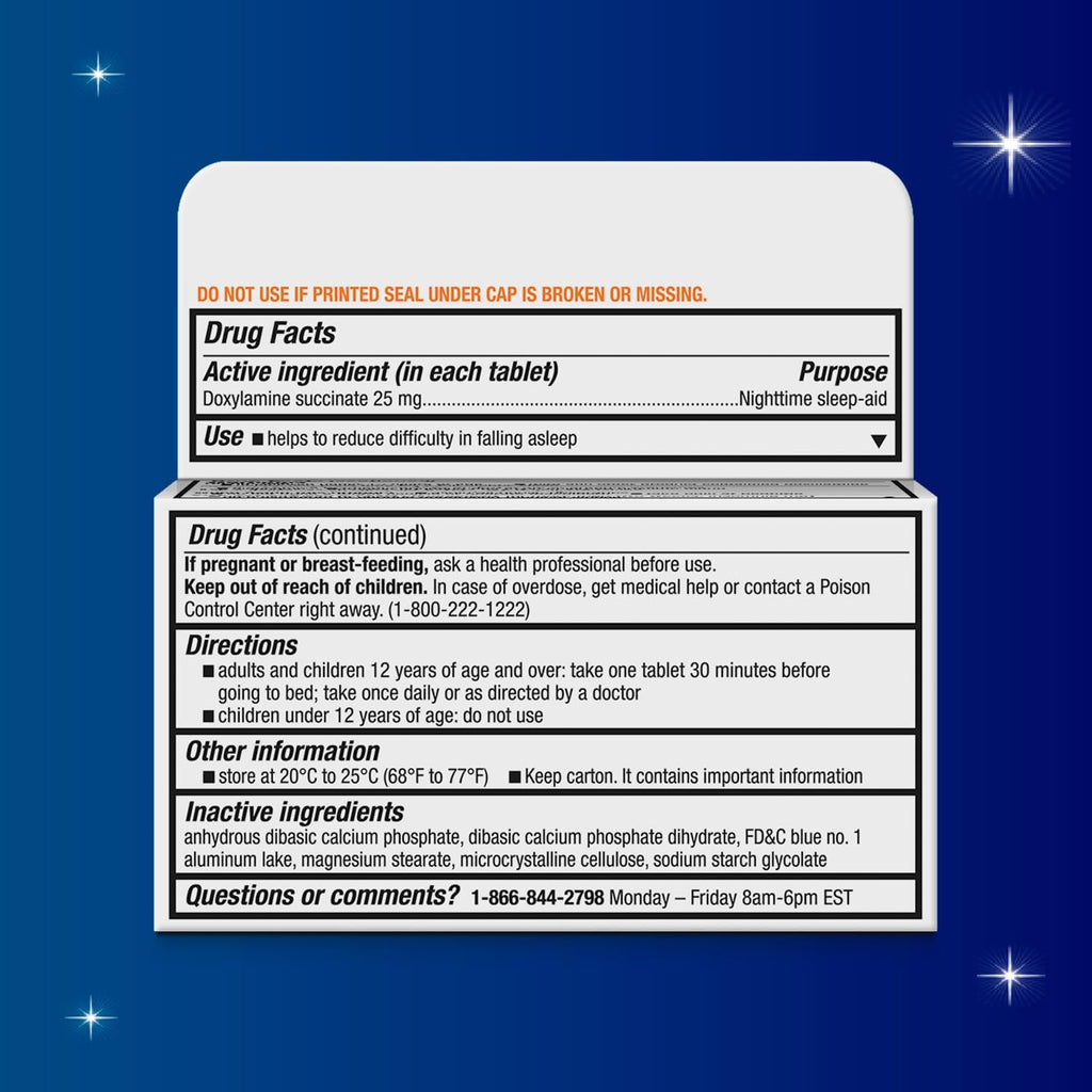 Unisom SleepTabs, Nighttime Sleep-aid, Doxylamine Succinate, 80 Tablets - FENGGESTORE20