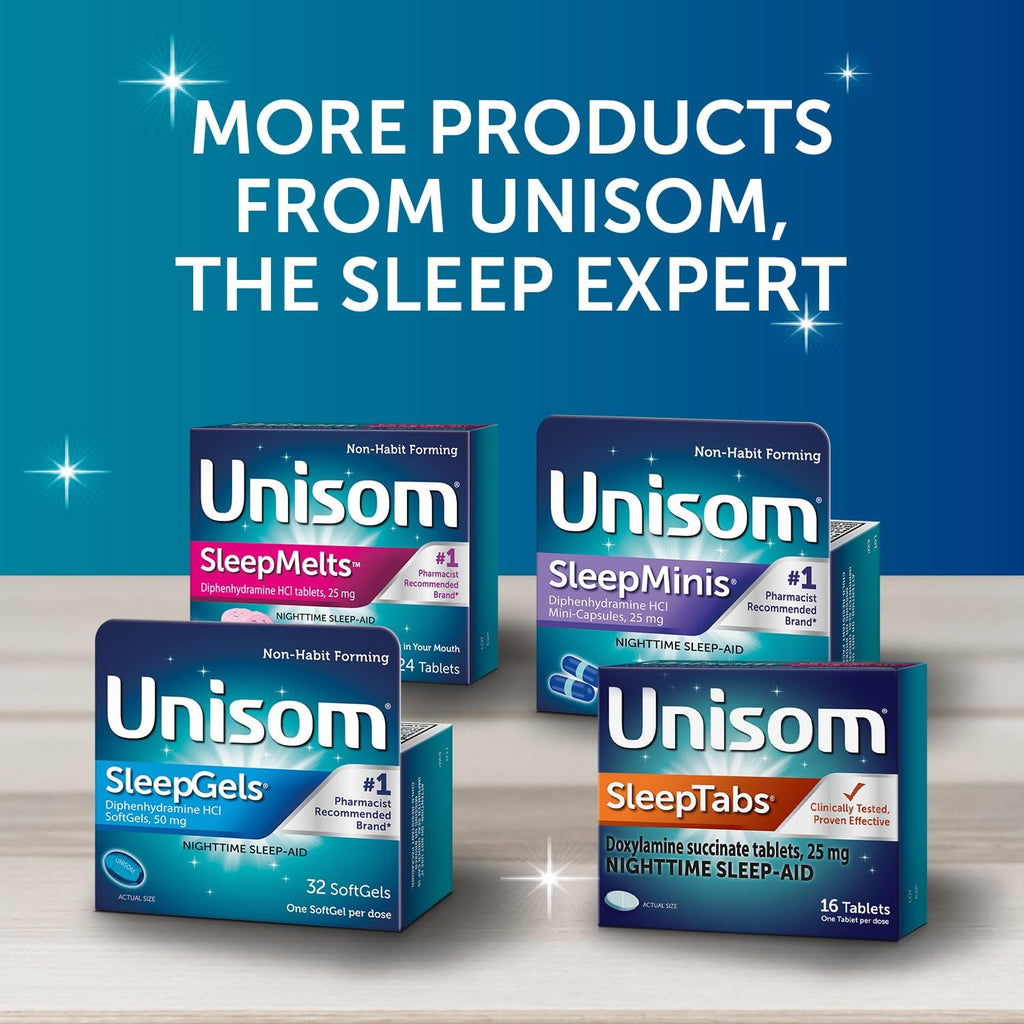 Unisom SleepTabs, Nighttime Sleep-aid, Doxylamine Succinate, 80 Tablets - FENGGESTORE20