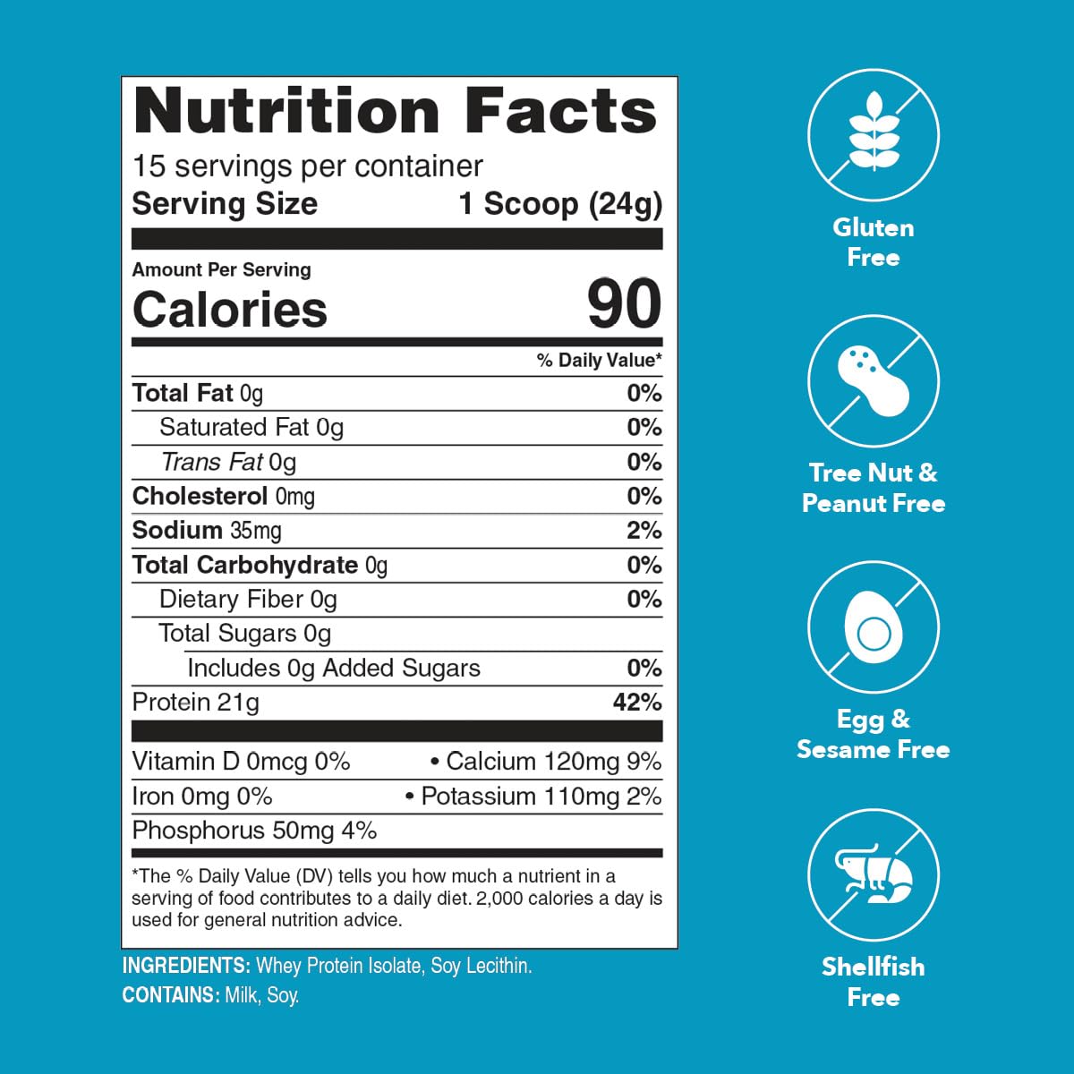 Unjury Unflavored Protein Powder | 21g 100% Whey Isolate Protein Powder | Unflavored Whey Protein Powder | Low Carb and Sugar Free Whey Protein Isolate | Gluten Free - FENGGESTORE20