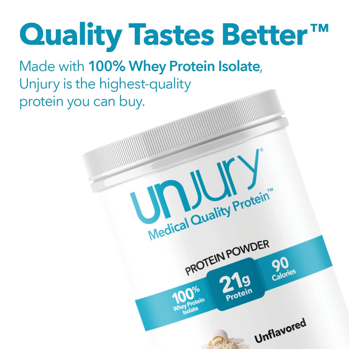 Unjury Unflavored Protein Powder | 21g 100% Whey Isolate Protein Powder | Unflavored Whey Protein Powder | Low Carb and Sugar Free Whey Protein Isolate | Gluten Free - FENGGESTORE20