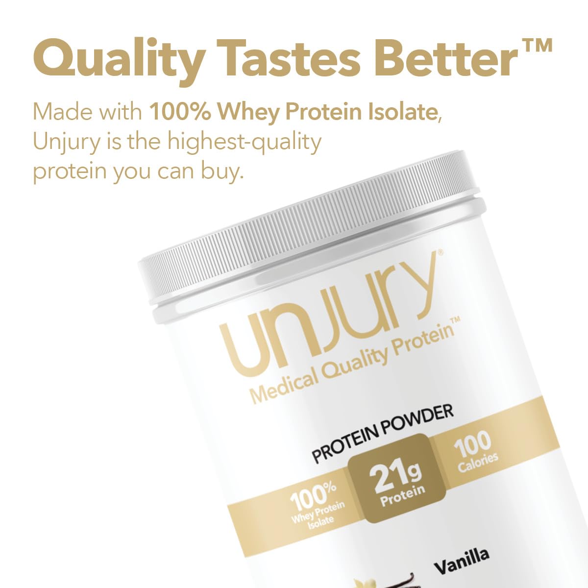 Unjury Whey Protein Powder | Vanilla | 21g 100% Whey Isolate Protein Powder | Low Carb and Lactose Free | Gluten Free | Certified Kosher | 15 Servings - FENGGESTORE20