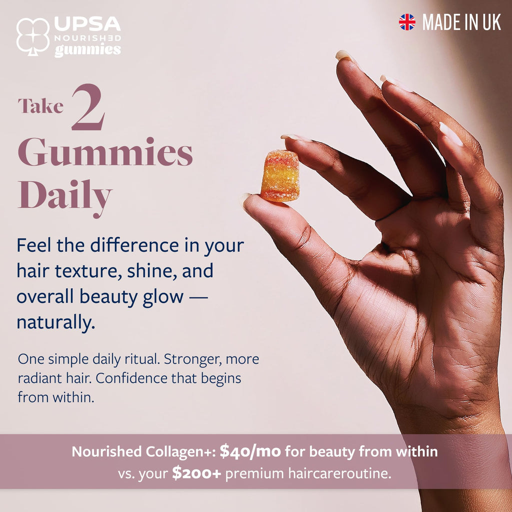 Upsa Nourished Collagen Hair Health 30 Count – Ovoderm® Egg Membrane Complex with Biotin, Zinc & Copper – for Healthy, Shiny & Fuller-Looking Hair - FENGGESTORE20