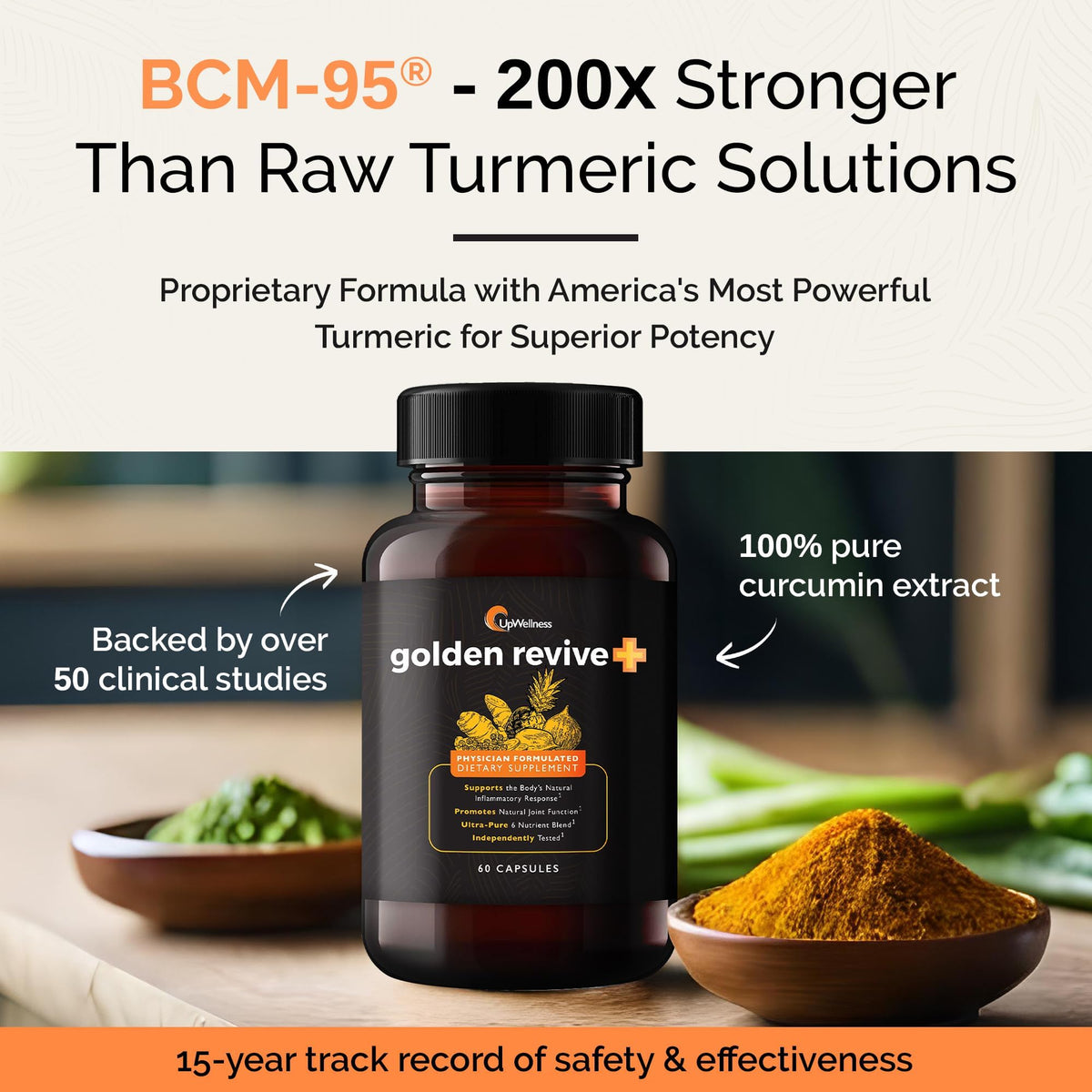 UpWellness Golden Revive + Joint Support Supplement Featuring Turmeric with Black Pepper, Quercetin, and Magnesium- Turmeric Boswellia Supplement - 6 Active Ingredients for Joint Care - 60 Capsules - FENGGESTORE20