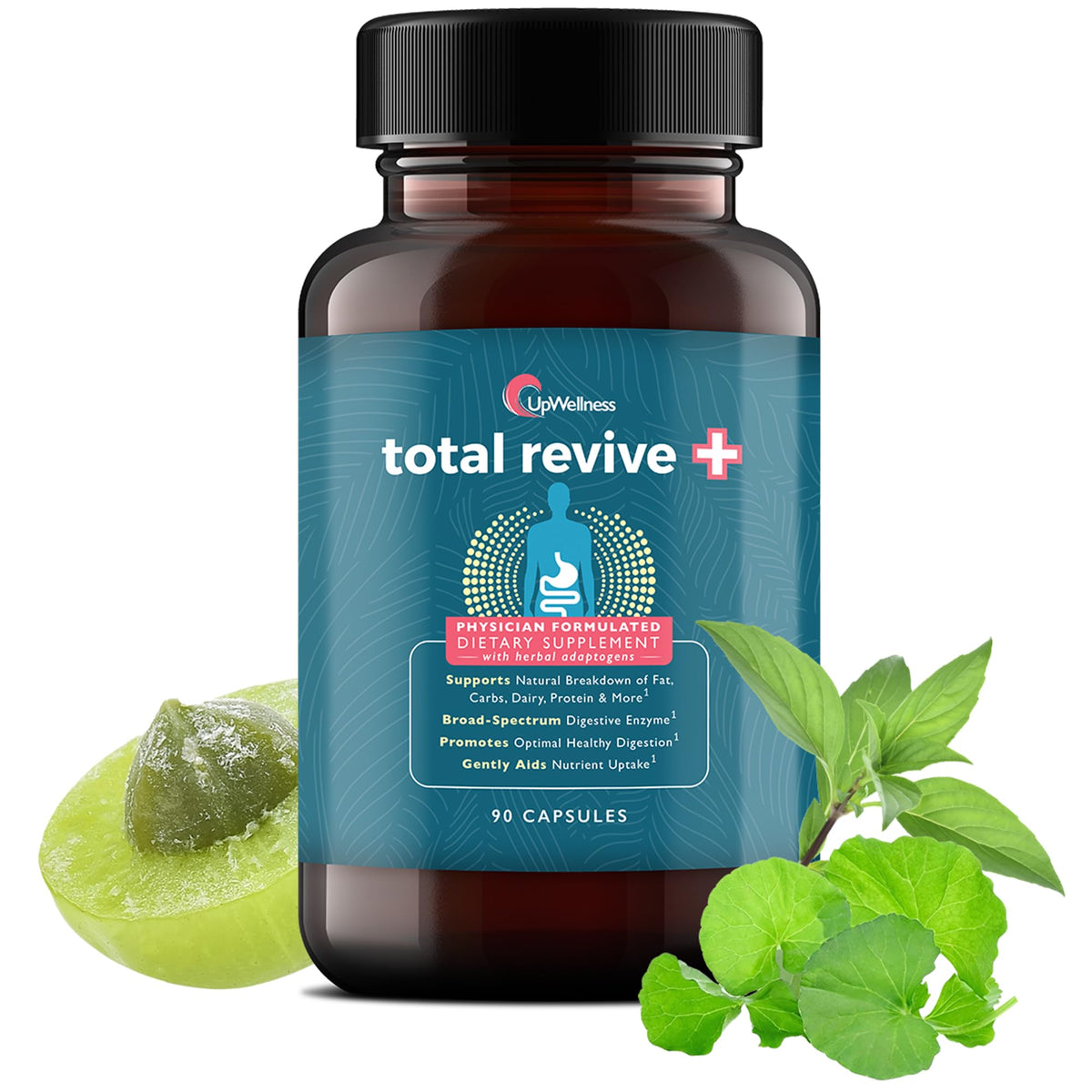 UpWellness Total Revive+ Digestive Enzymes - Broad-Spectrum Enzymes for Digestive Health - Supports Gut Health and Nutrient Absorption - FENGGESTORE20