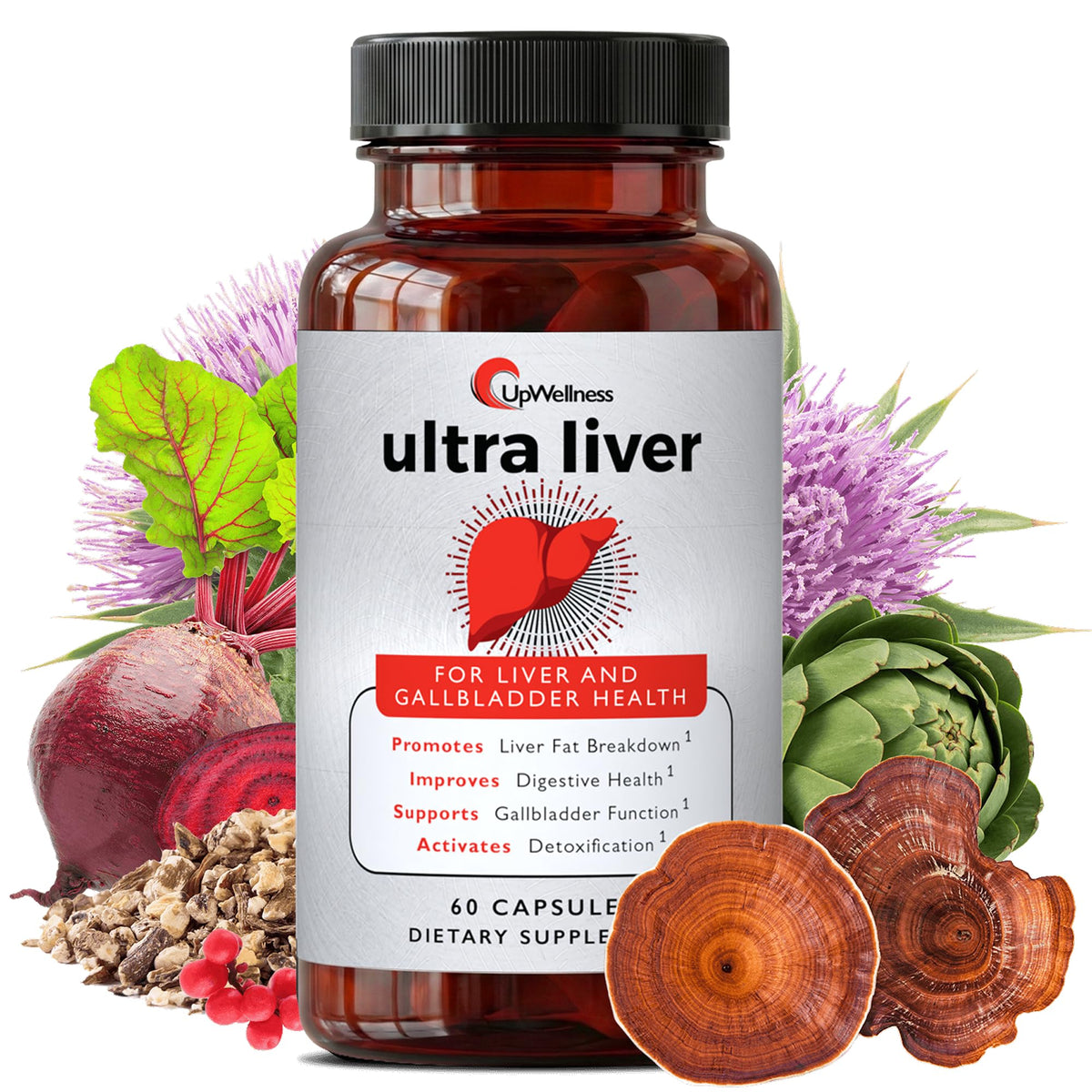 UpWellness Ultra Liver Supplement for Liver Support and Gallbladder Support - Powered by TMG, NAC Milk Thistle, and More - FENGGESTORE20