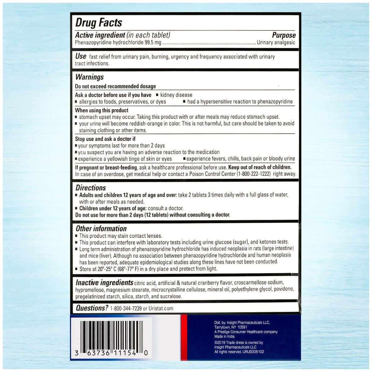 Uristat Ultra Strength UTI Relief Tablets – Ease Urinary Pain, Burning & Urgency, Cranberry Flavor, 30 Count - FENGGESTORE20