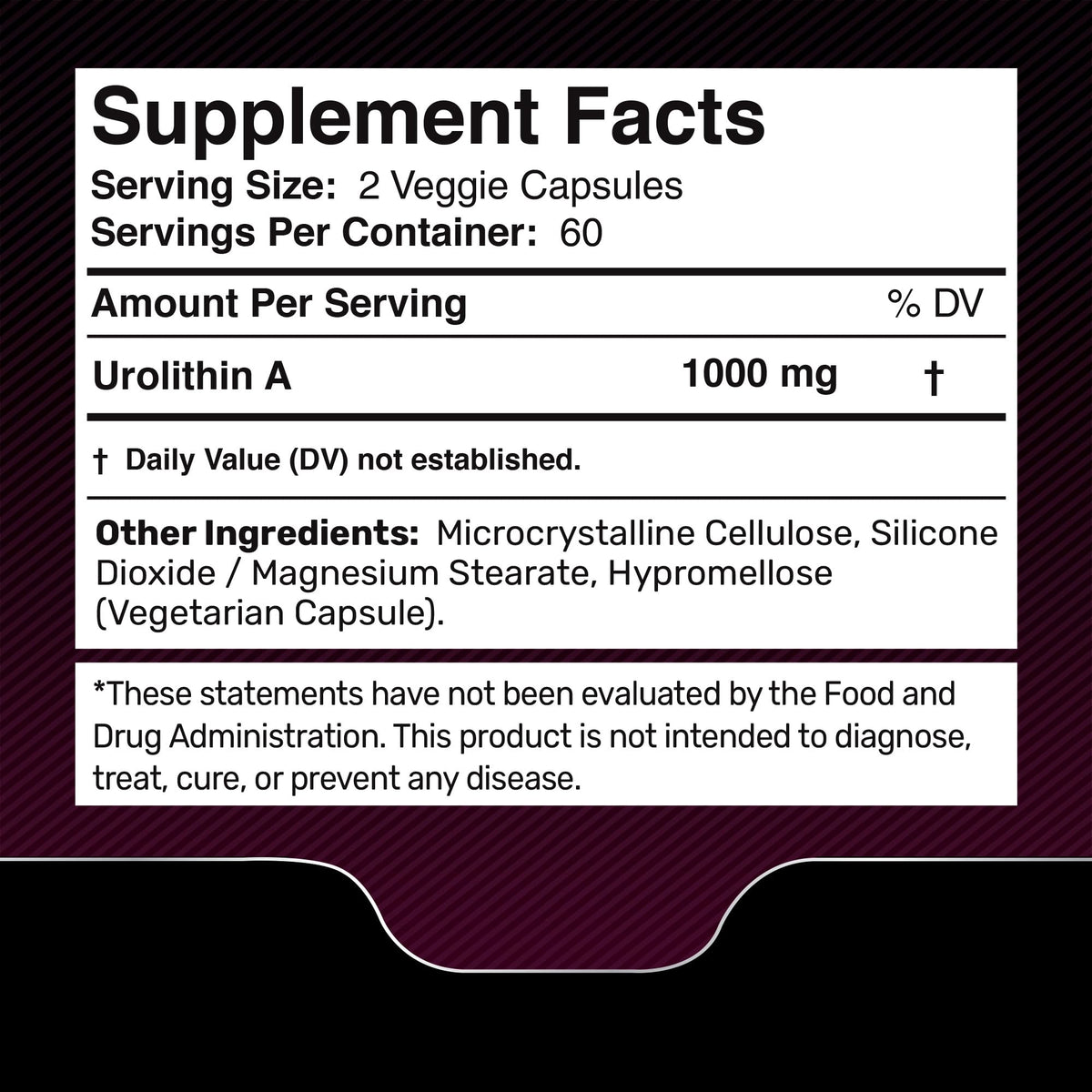 Urolithin A Supplement Capsules 1,000mg (98.9% Pure) – Advanced Urolithin A+ Formula for Cellular Renewal & Mitochondrial Support - FENGGESTORE20