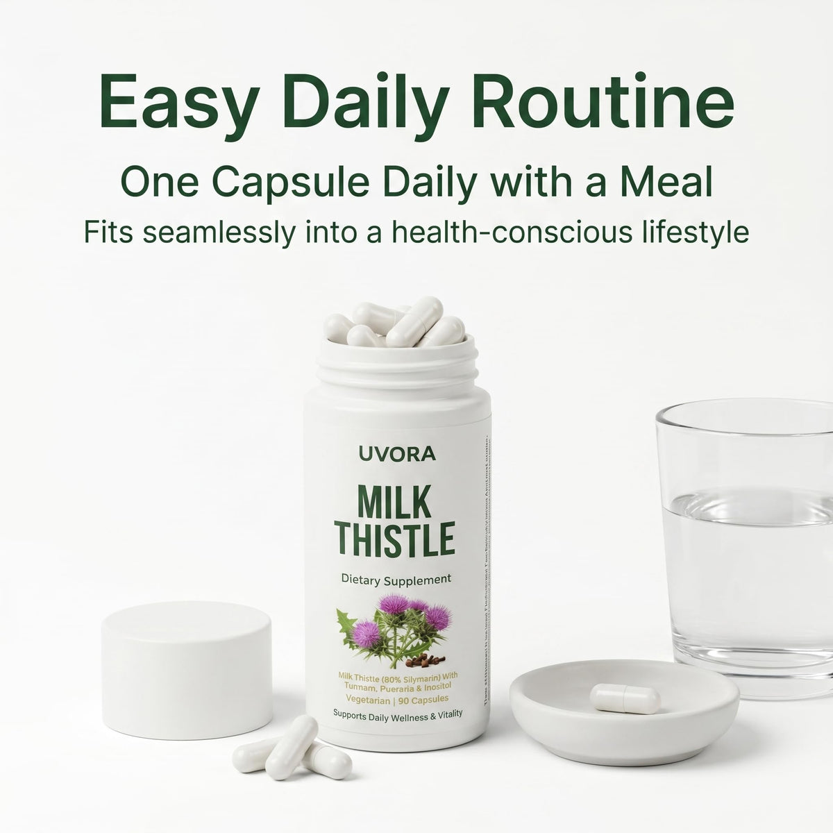 Uvora - Milk Thistle Extract,Uvora Premium Herbal Supplement with Milk Thistle Extract & Antioxidants – Supports Natural ification - FENGGESTORE20
